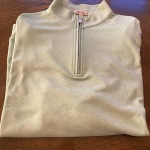 Peter Millar Men's 100% Cotton 1/4 Zip Pullover in Light Green